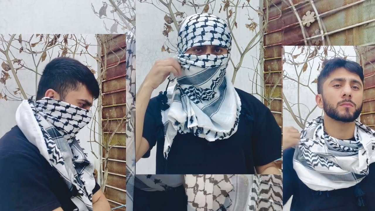 How to tie Palestinian Keffiyeh || SheMagh Tutorial || Majid Shah