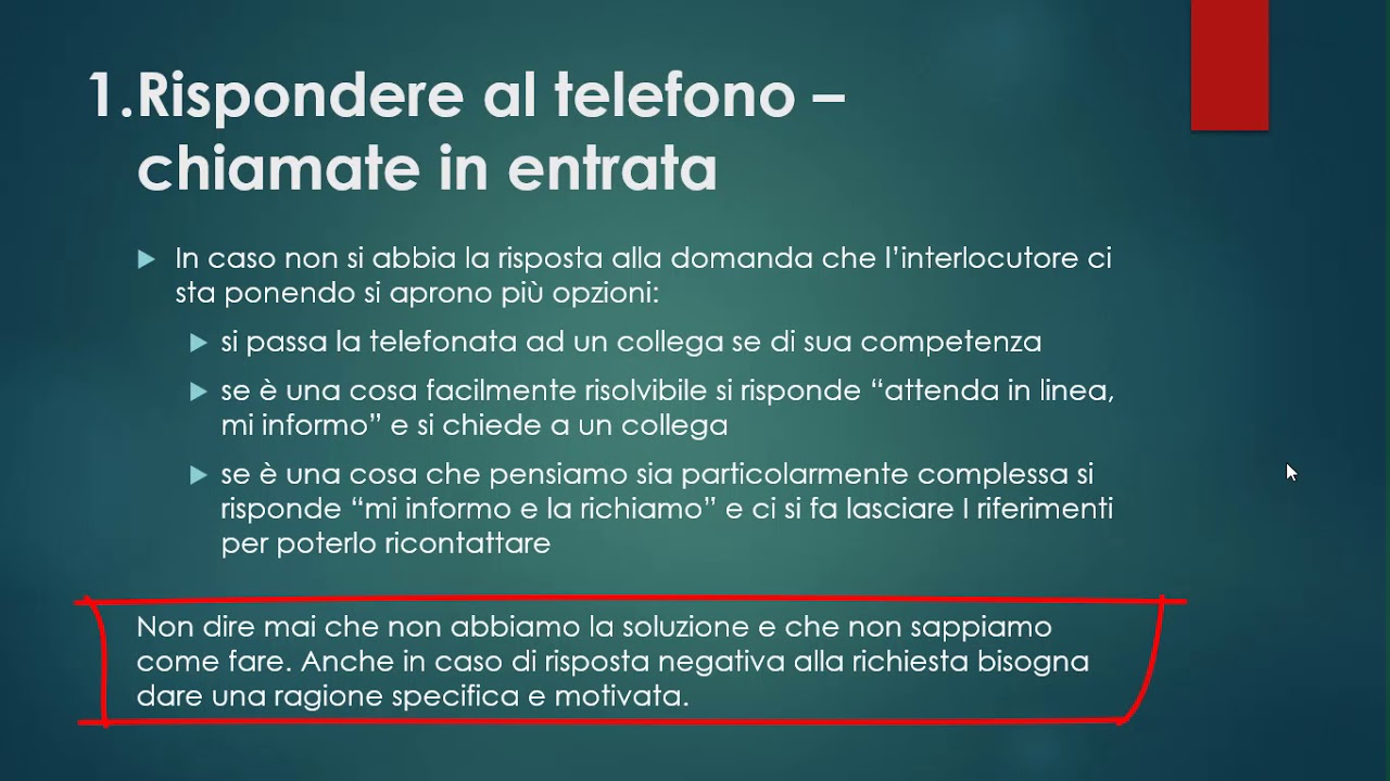 Corso per Impiegato Commerciale - Segreteria-telefonate in entrata