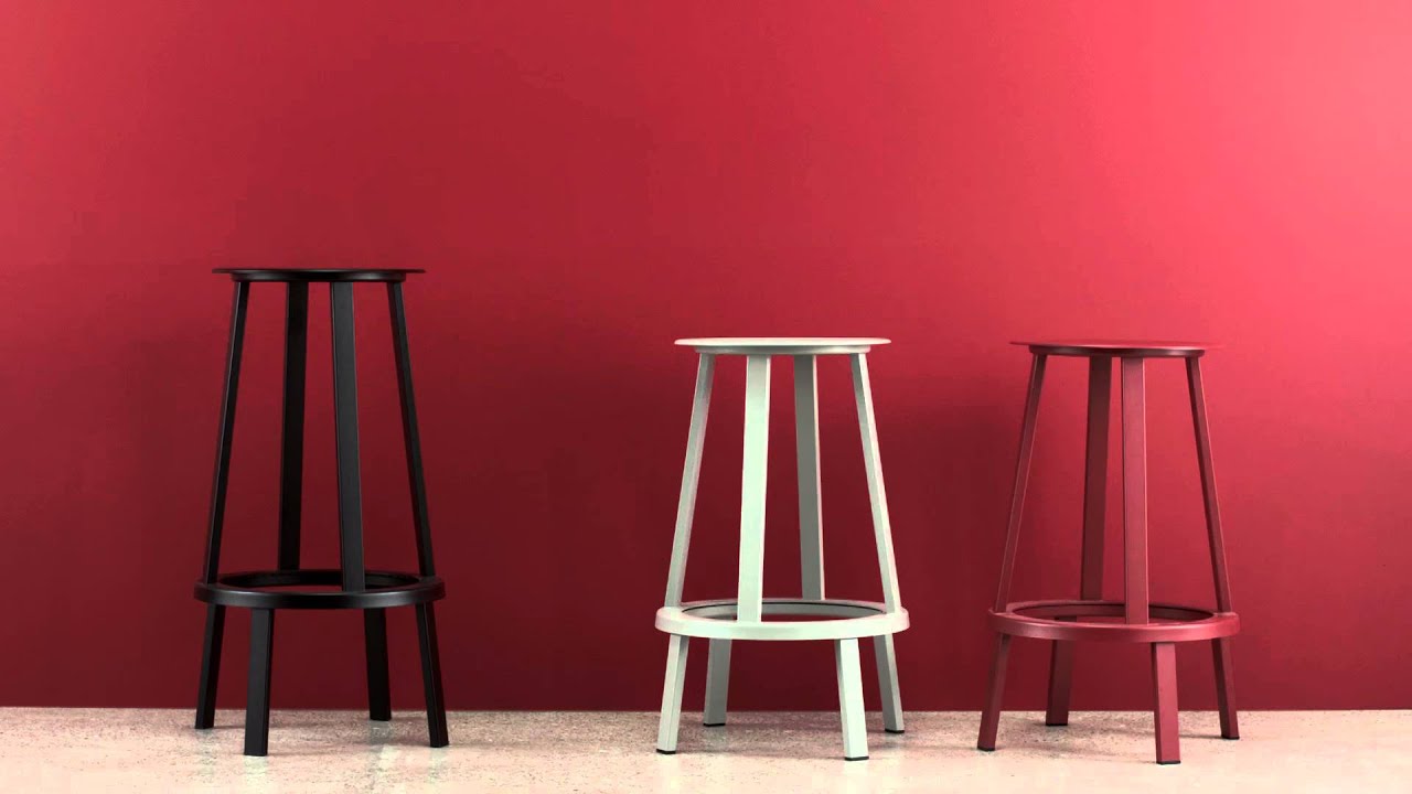 Tabouret haut pivotant Revolver (M&eacute;tal) by Hay - Made in Design