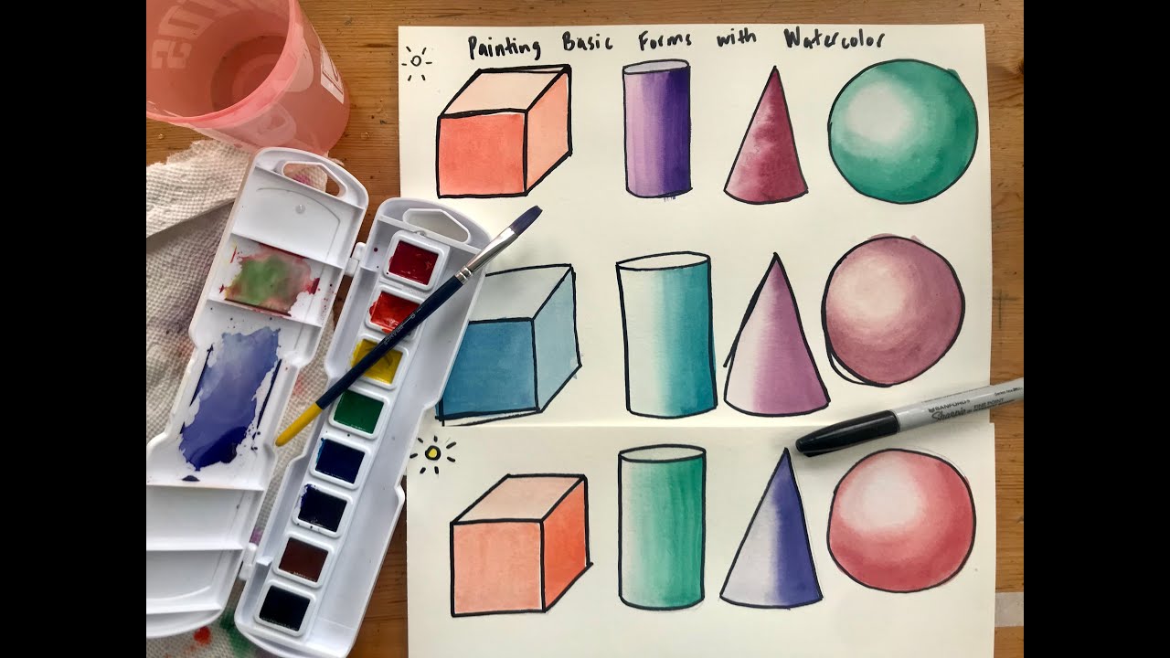 How to Paint Geometric Forms in Watercolor