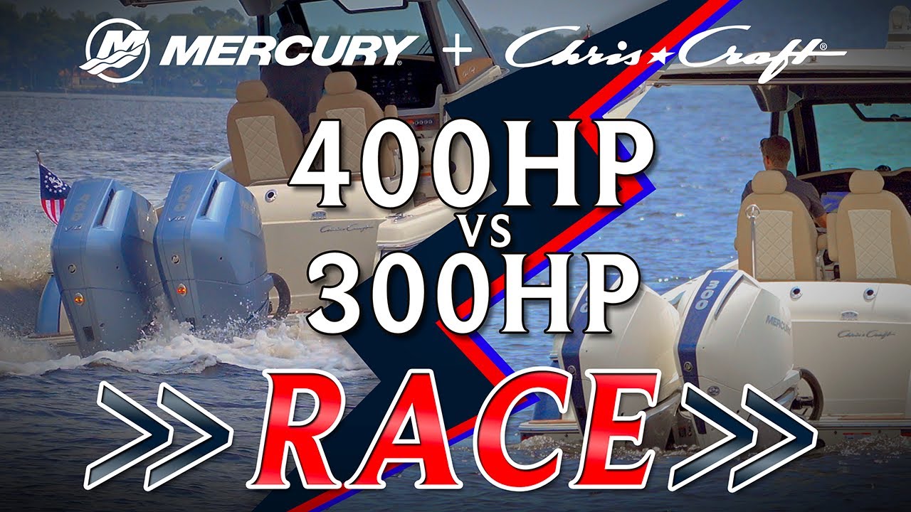 🏁 Гоночный двухмоторный Mercury Verado V10 мощностью 400 л.с. против V8 мощностью 300 л.с. на Chr...