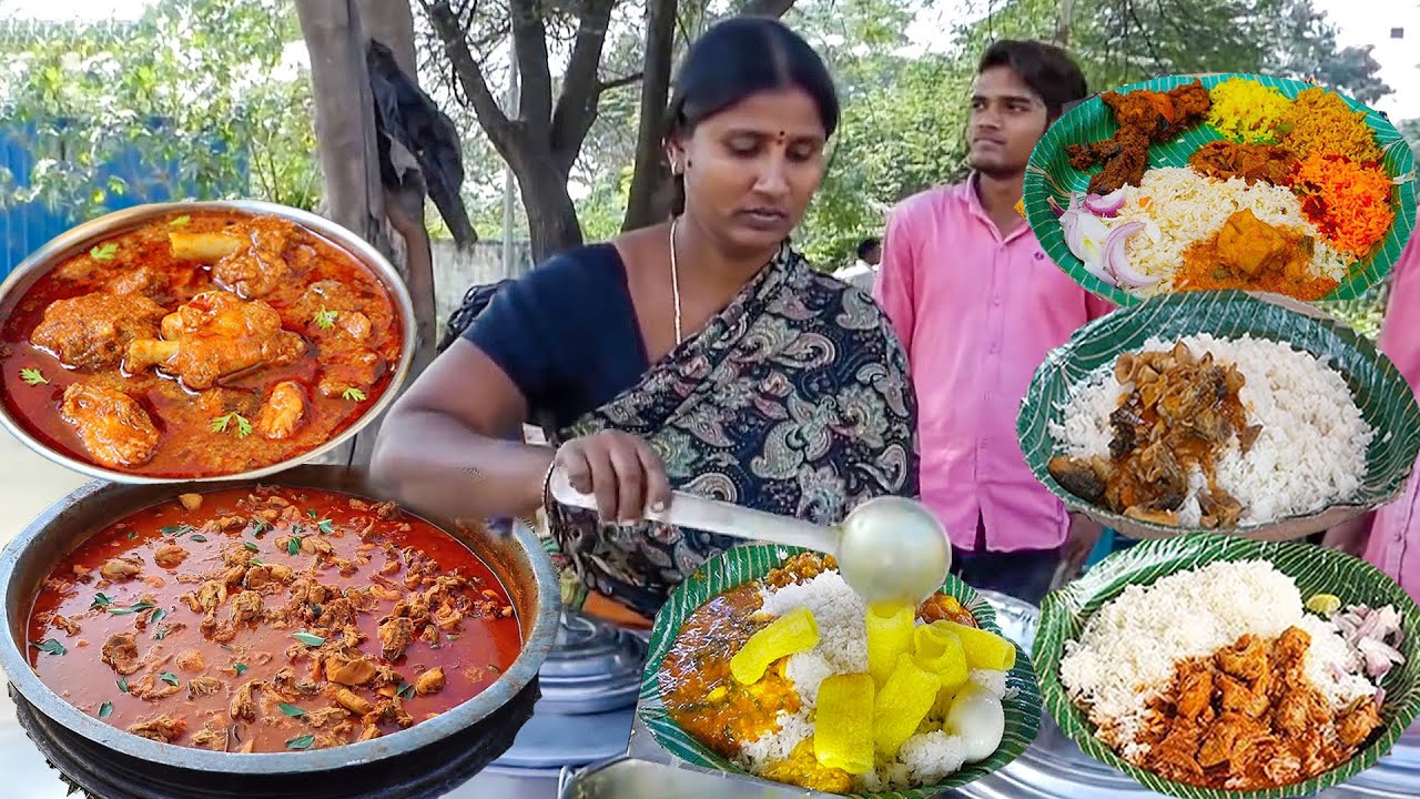 Hardworking Women's Selling Cheapest RoadSide Unlimited Meals | Indian Street Food