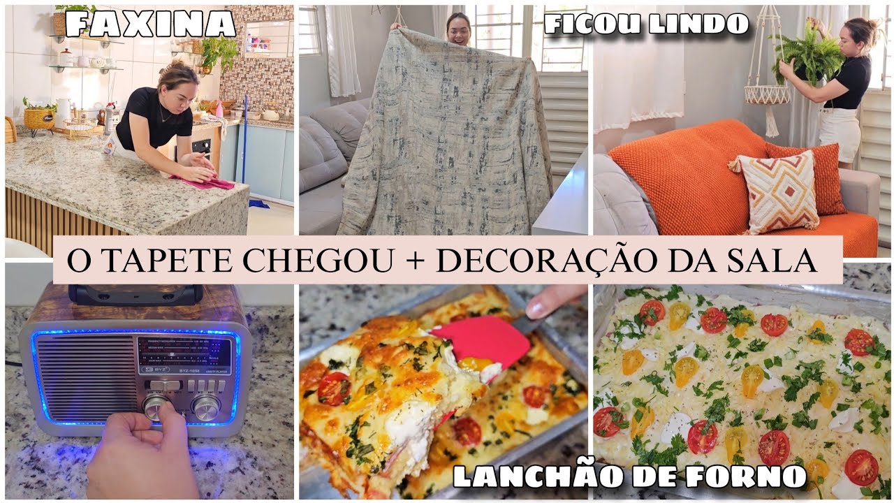 O TAPETE DA SALA CHEGOU 😍 FICOU LINDO + LANCHÃO DE FORNO E FAXINA NA CASINHA 🏡