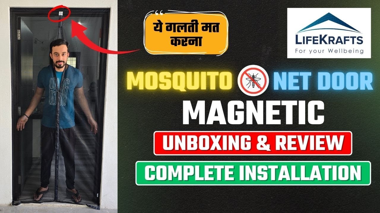 Lifekrafts Mosquito Screen Curtain with Magnets | Lifekrafts Mosquito Net Installation