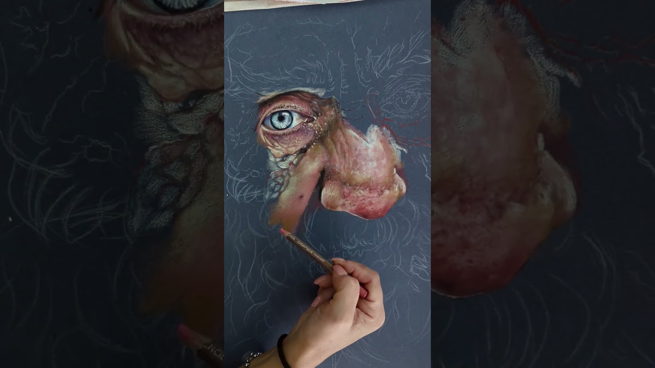 Wip #carbothello , #pastelpencils , #pastelmat . Lavori in corso #art #drawing #arte #tutorial