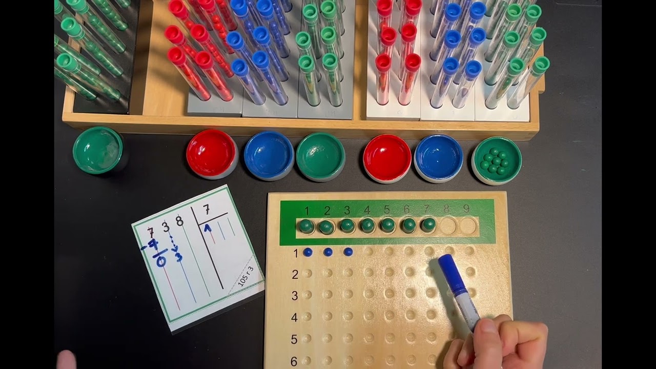 La division Montessori (avec éprouvettes) - Niveau 1