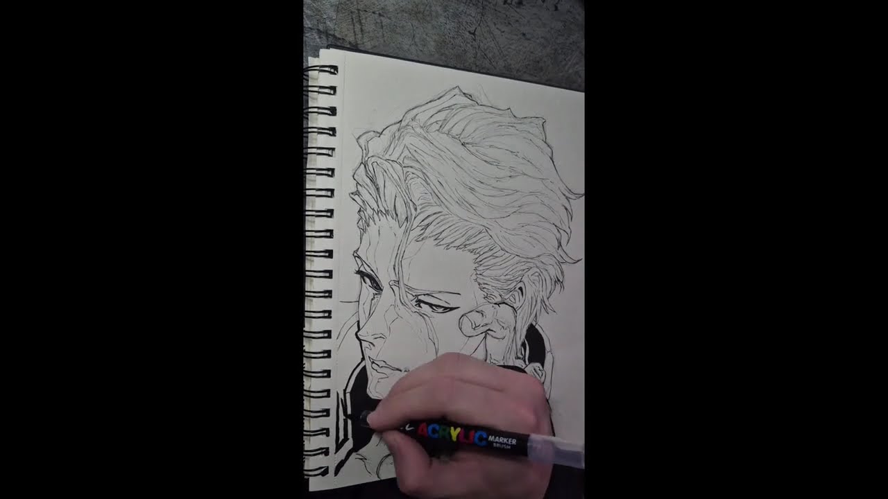 How I draw Anime Charakter,  Aizen from Bleach :) whole process is spęd up.