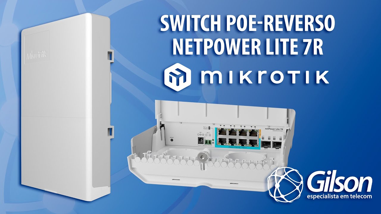Switch POE-Reverso MikroTik netPower Lite 7R (outdoor - rede GPEN)