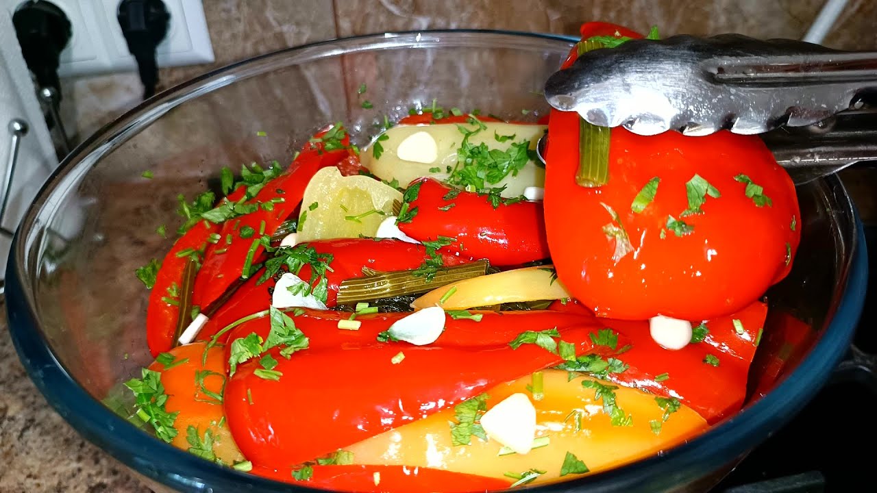 Маринованный Перец! РЕЦЕПТ быстрого приготовления! Бесподобно Вкусная Закуска!