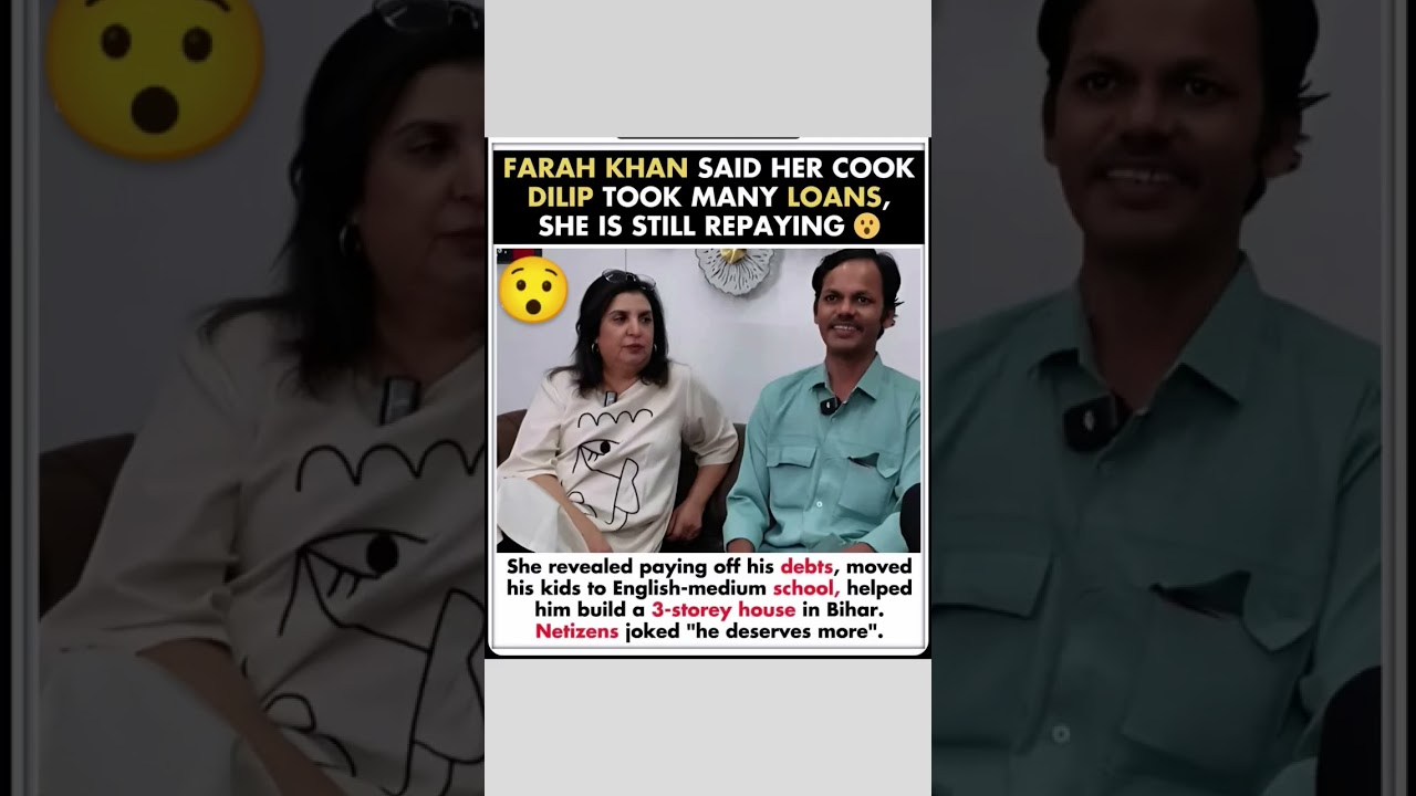 Farah Khan supports cook Dilip 🏠#FarahKhan #CookStory #HumanityFirst #Heartwarming #BollywoodNews