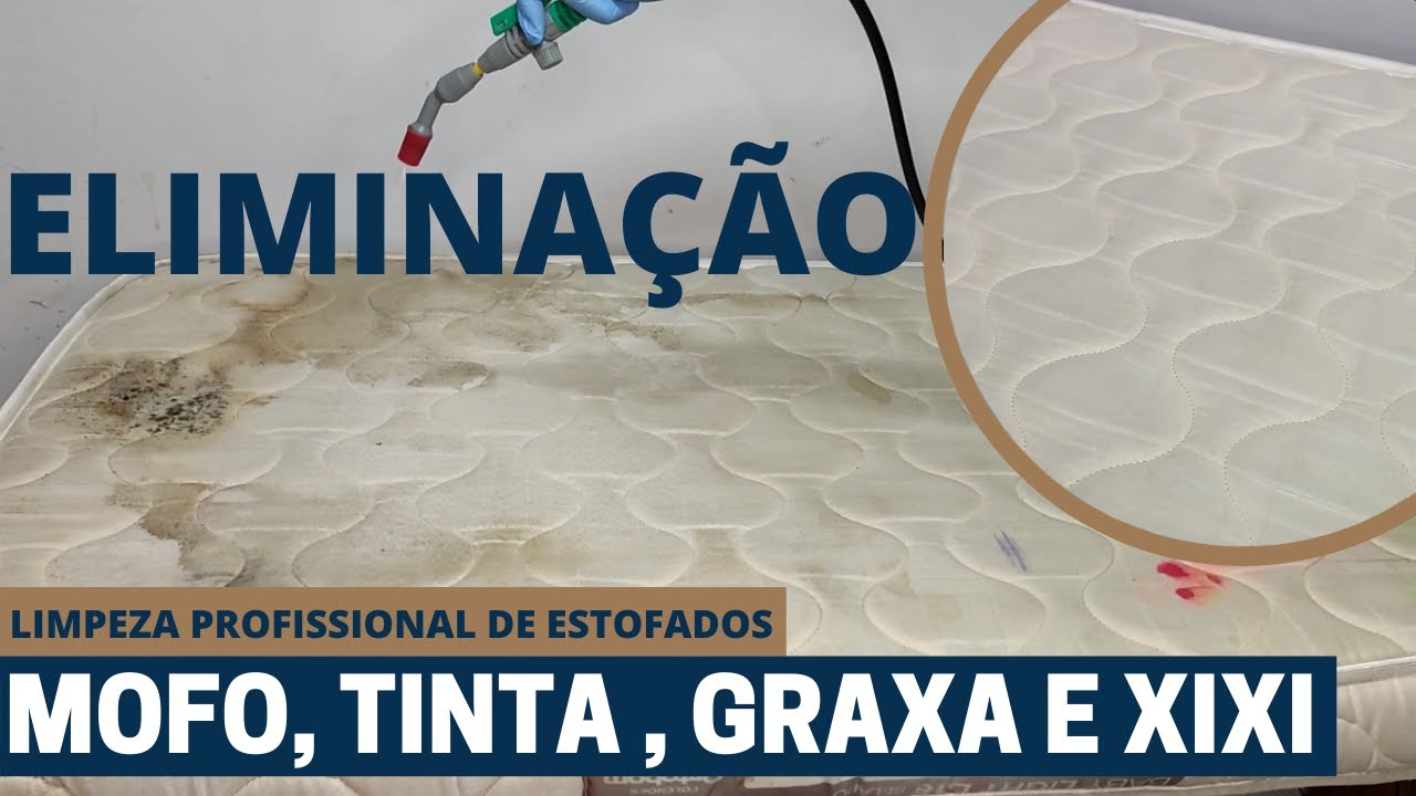 LIMPEZA DE COLCHÃO COM MOFO, GRAXA, XIXI E TINTA DE CANETA