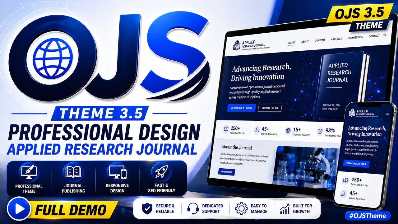 OJS Theme 3.5 Professional  Design – Applied Research Journal - OJS 3.5 Theme #OJSTheme