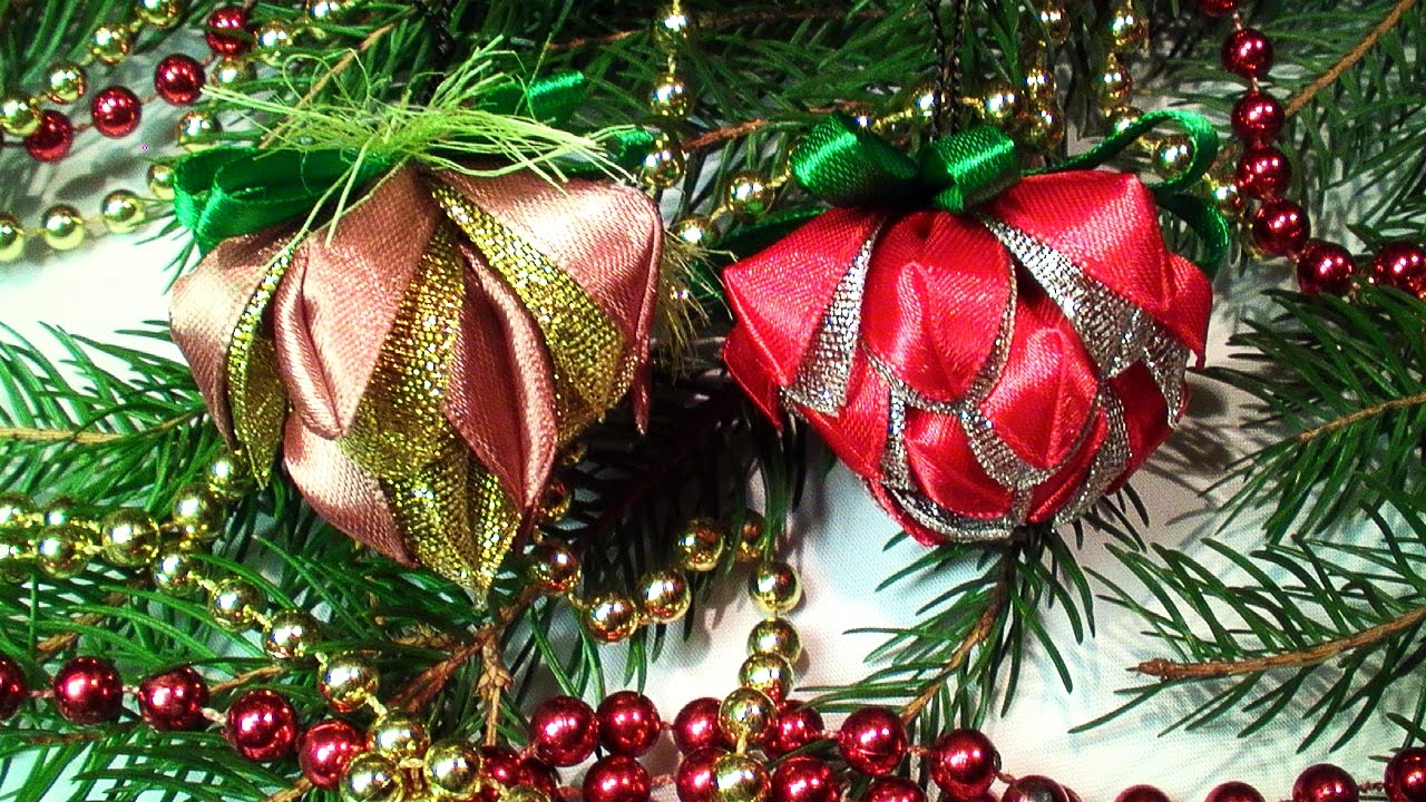 Kanzashi Christmas Tree Toys - DIY Christmas Crafts ideas - Christmas Decorations Ideas