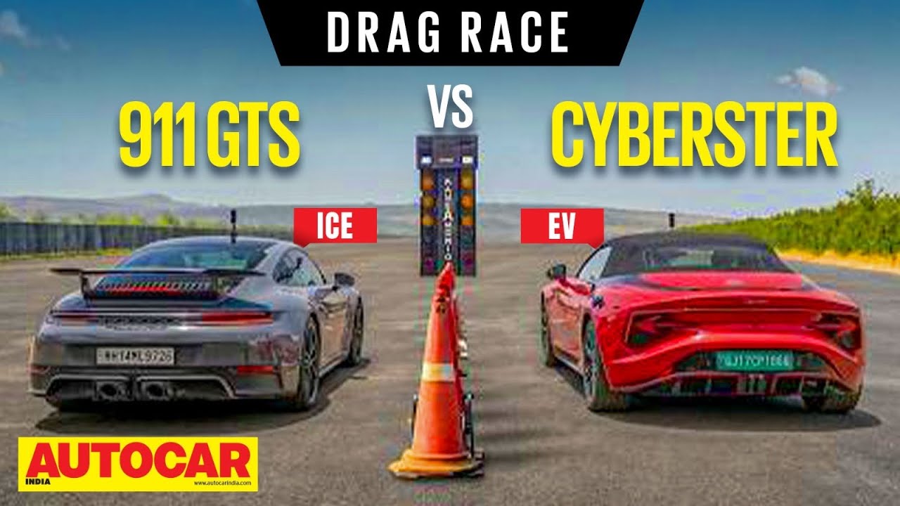 Drag Race: Porsche 911 GTS vs MG Cyberster - Is 500hp EV = 500hp ICE? | Autocar India