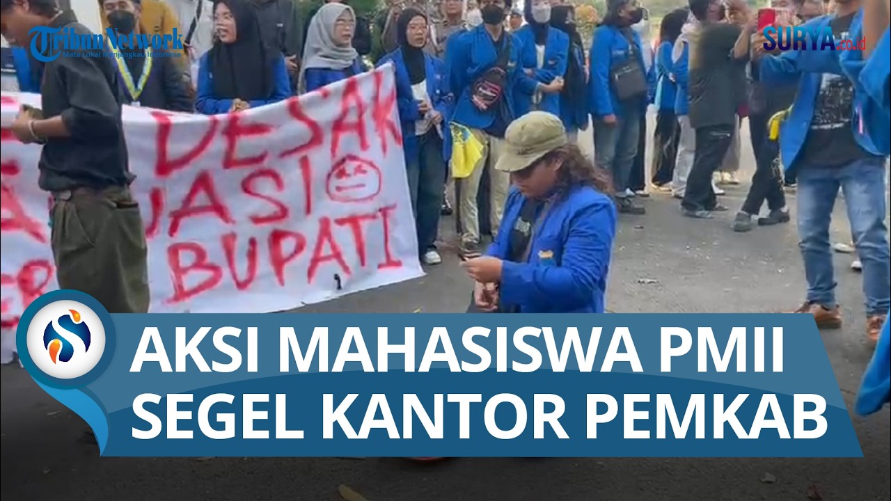 Tuntut Evaluasi Bupati Tuban, Aksi Mahasiswa PMII Berakhir Segel Kantor Pemkab