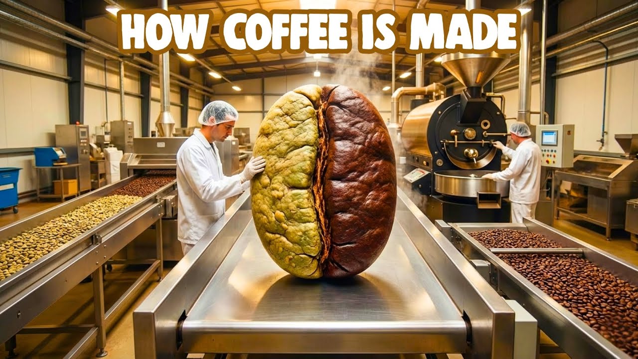 How Coffee Is Made ☕ | From Coffee Cherry to Roasted Coffee (Full Factory Process)