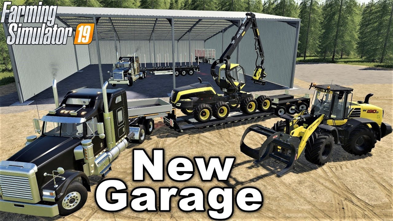 Farming Simulator 19 Heavy Equipment Garage Setup On The Boulder Canyon Logging Map FS19 Mods