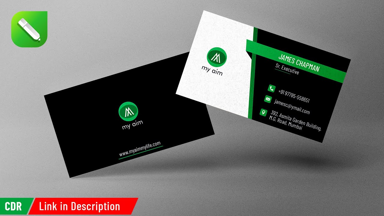 #116 CorelDRAW 2021 - Corporate business card design tutorial with V-ENN graphics