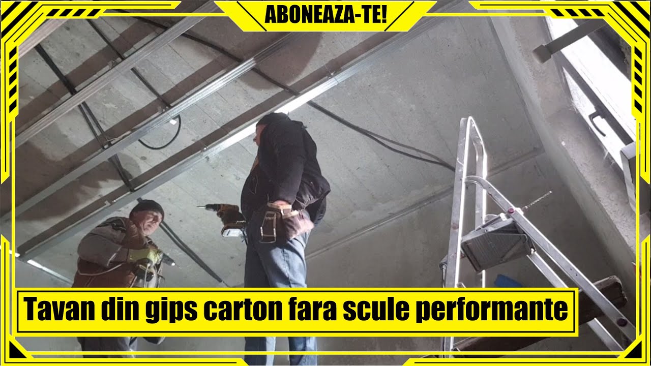 Cum faci tavanul din gips carton (RIGIPS) fara scule profesionale.Partea 1-Montare profile metalice.