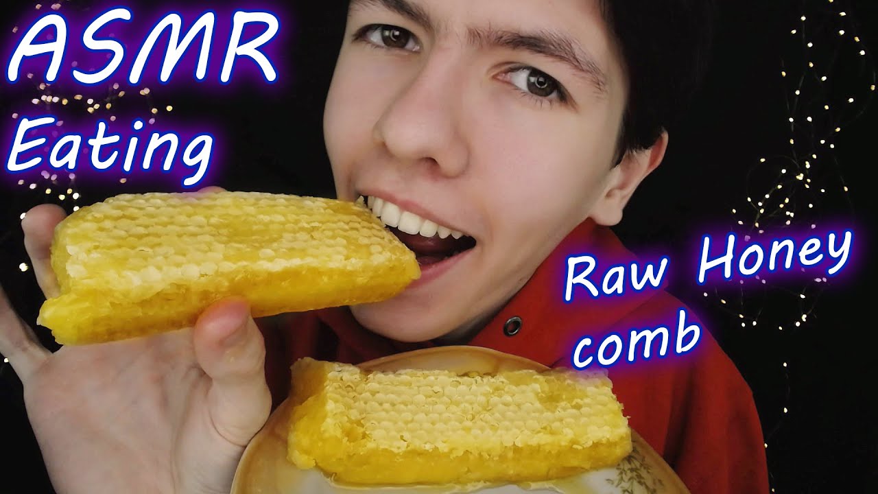 ASMR RAW HONEYCOMB 🍯 (EATING SOUNDS) АСМР ИТИНГ МЁДА 🍯 В СОТАХ /Звуки еды,Мукбанг, Mukbang 벌집