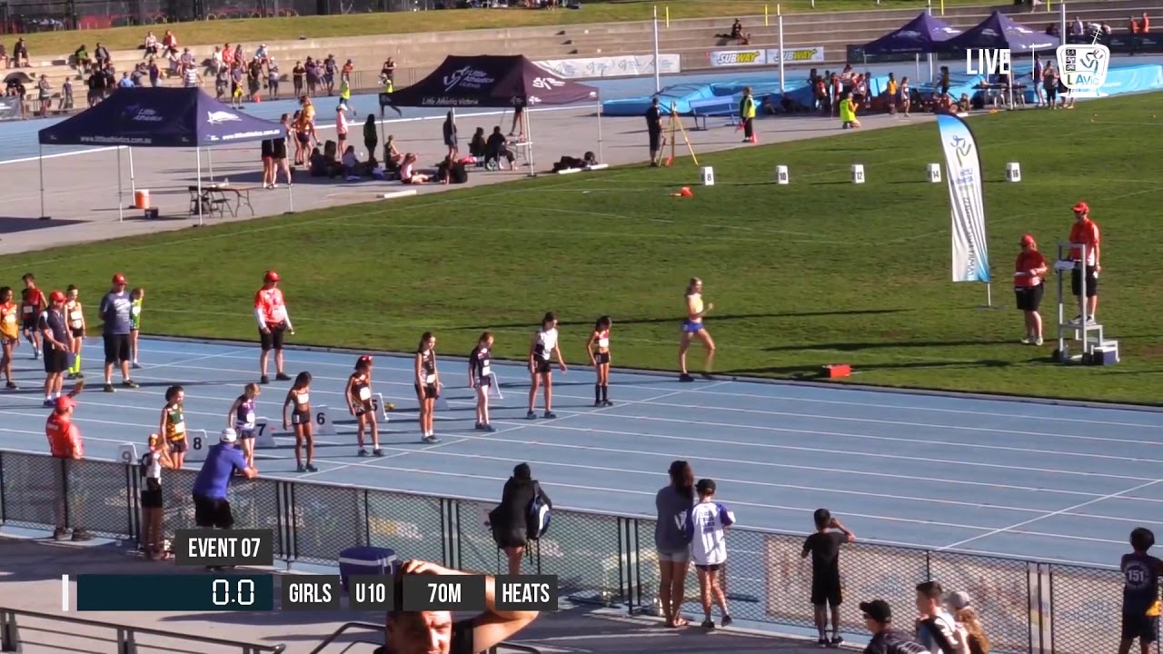 GIRLS U10 70M HEAT 2 - 2018 STATE TRACK AND FIELD CHAMPIONSHIPS // LAVicTV