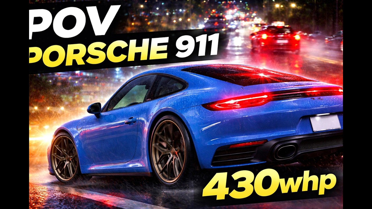 POV Driving Porsche 911 Carrera 992 Stage 2 430whp Rainy Drive in S&atilde;o Paulo