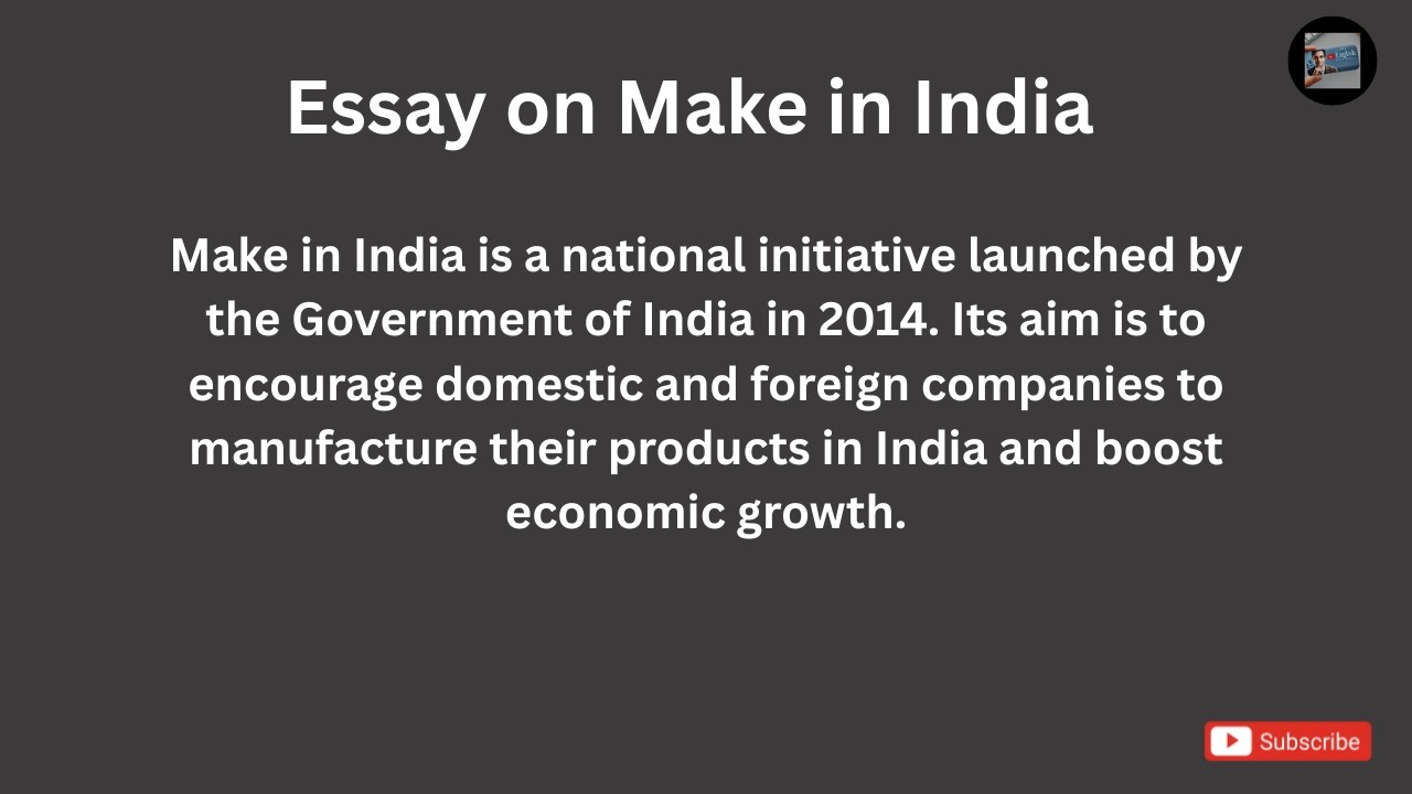 Essay on Make in India | Boosting Manufacturing & Jobs for a Strong Nation| Learn English with suraj