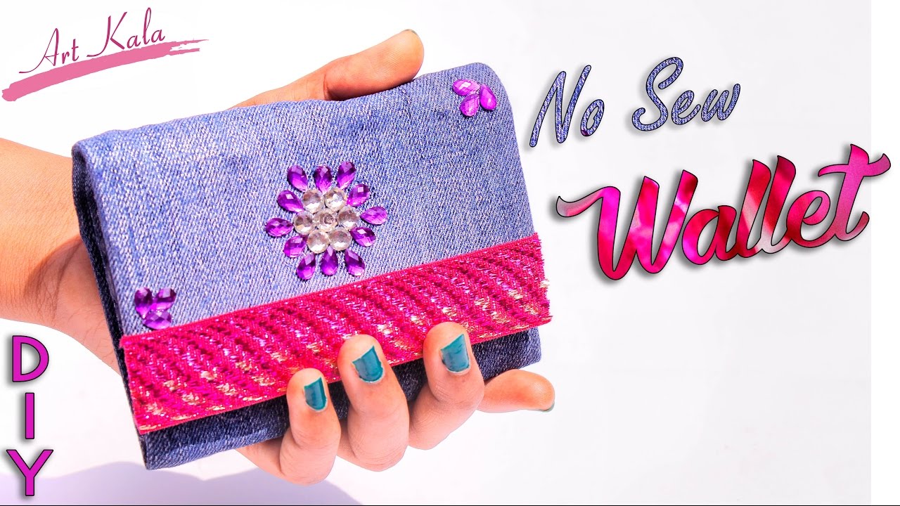 How to make wallet for girls | Old waste jeans/denim | Jeans PURSE NO SEW Tutorial | Artkala 157