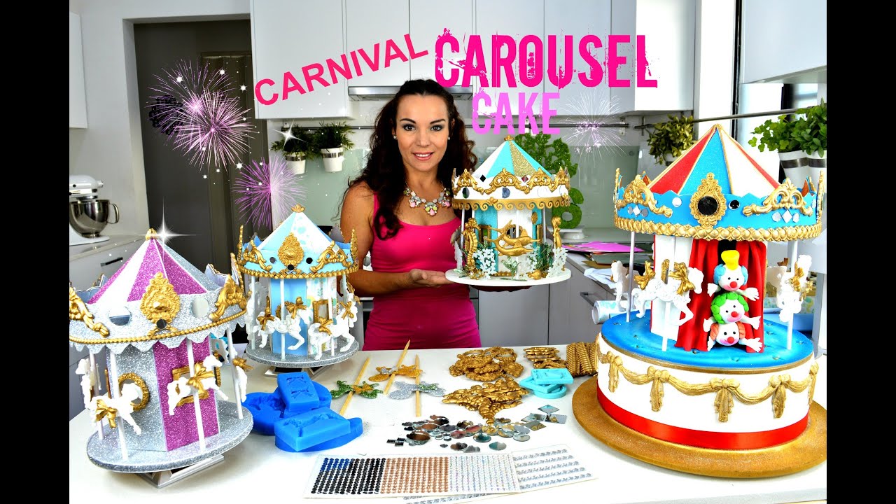 STUNNING CAROUSEL CAKE OR CAKE TOPPER | THEY REALLY TURN & HAVE MUSIC | BY VERUSCA WALKER