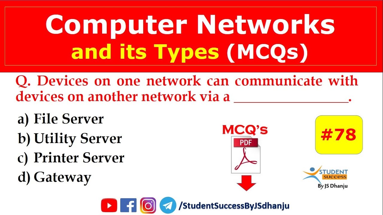 MCQS ON COMPUTER NETWORKS | computer networking questions and answers | GATE | UGC | CSE | JS Dhanju