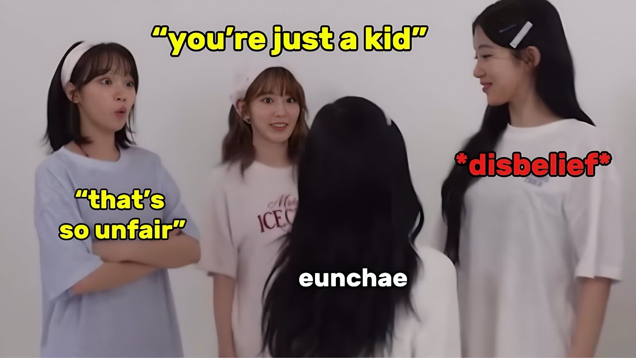 LE SSERAFIM members can&rsquo;t believe that EUNCHAE is getting taller than them
