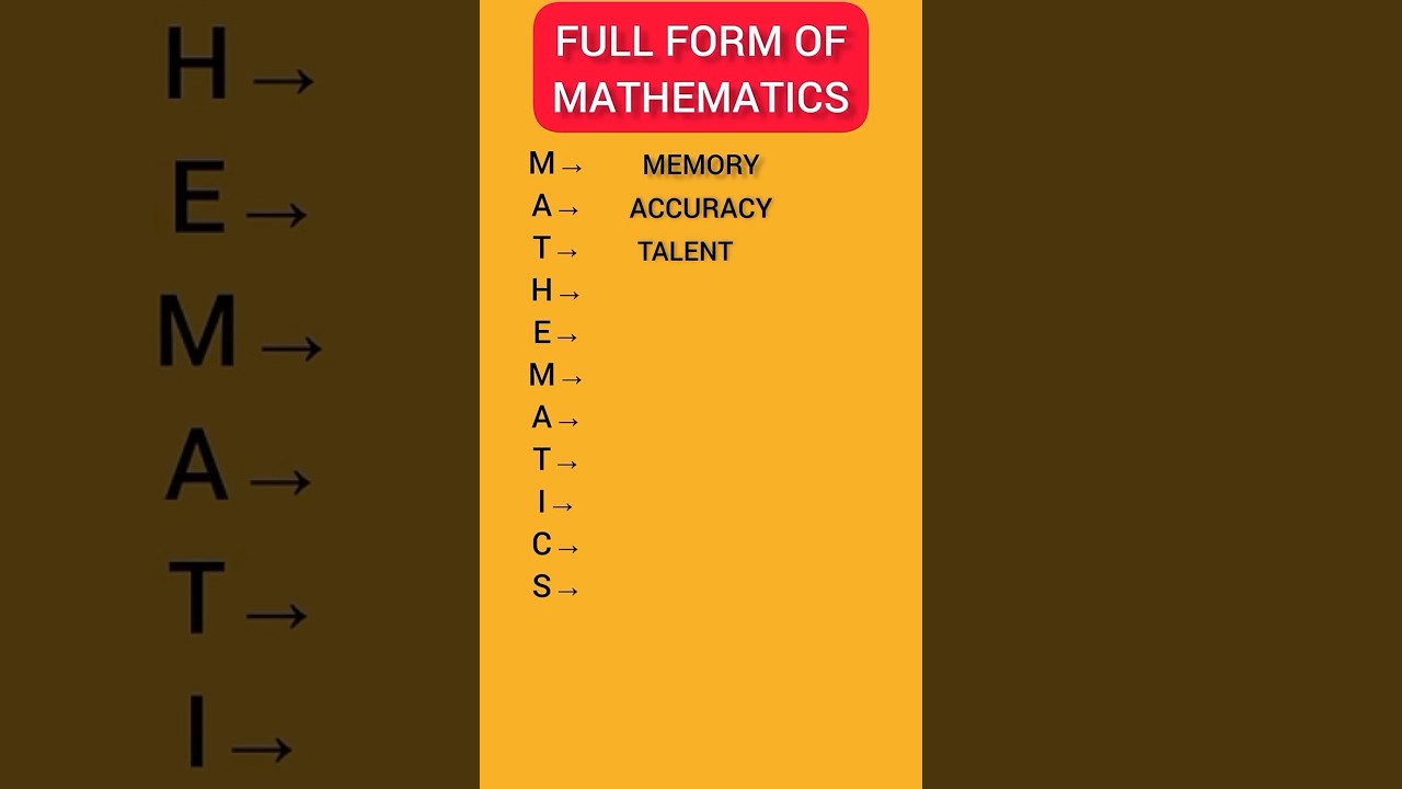 Full Form of Mathematics  