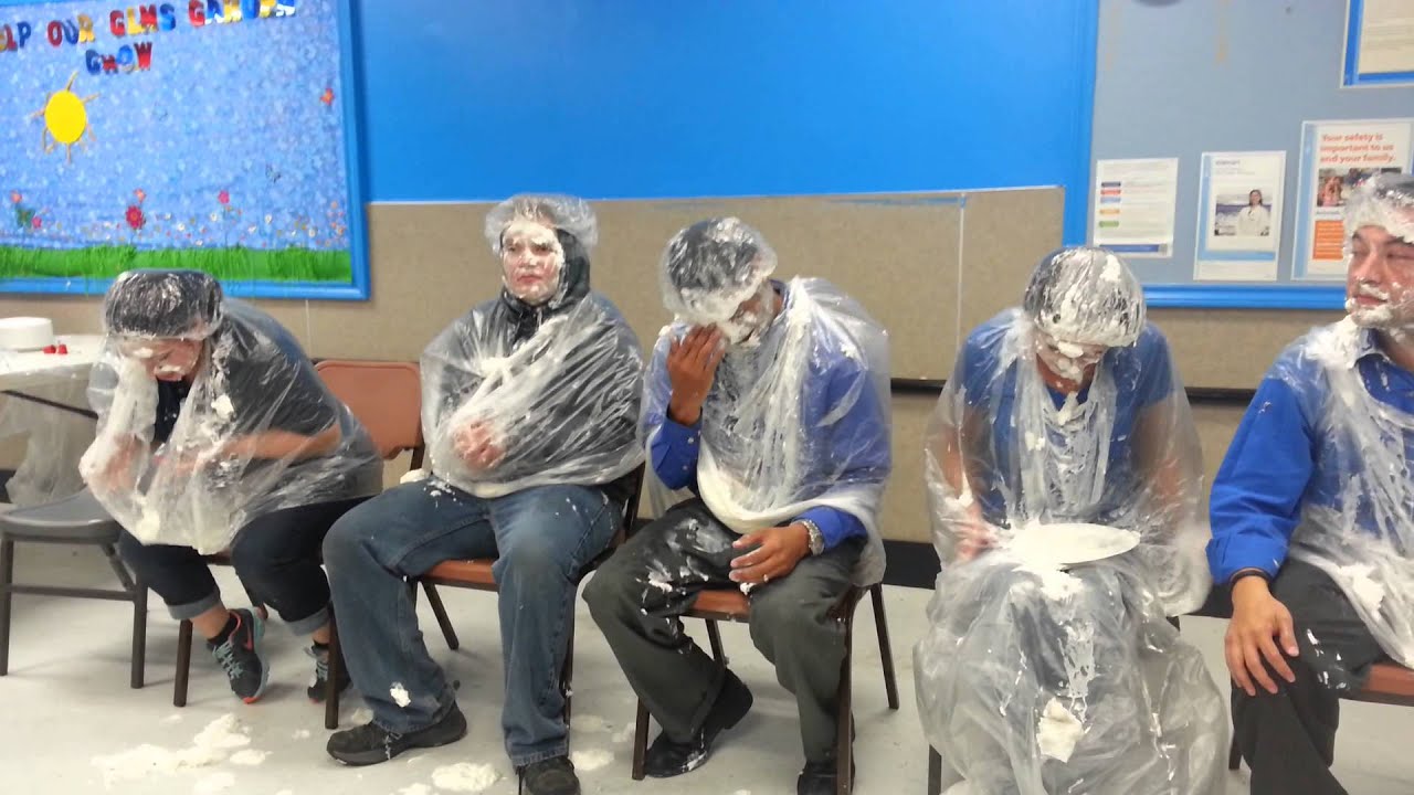 Riley's Children charity manager pie toss