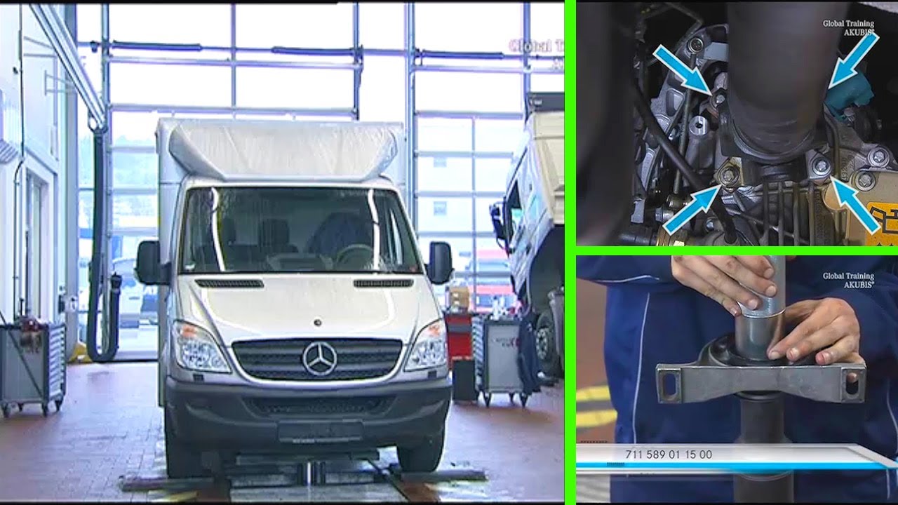 Mercedes-Benz Sprinter — Как снять/установить промежуточный подшипник карданного вала (кардан) | ...
