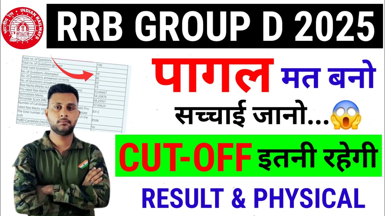 RRB GROUP D EXAM CUTOFF 2025 | RRC GROUP D CUTOFF 2025 | RAILWAY GROUP D CUTOFF 2025 | GROUP D |