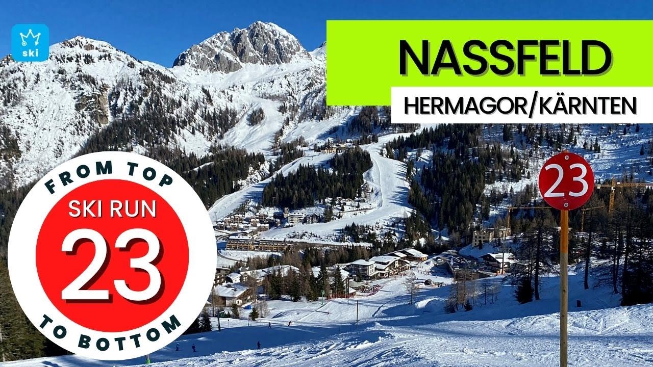 Nassfeld Hermagor Austria / ski run 23, from top to bottom