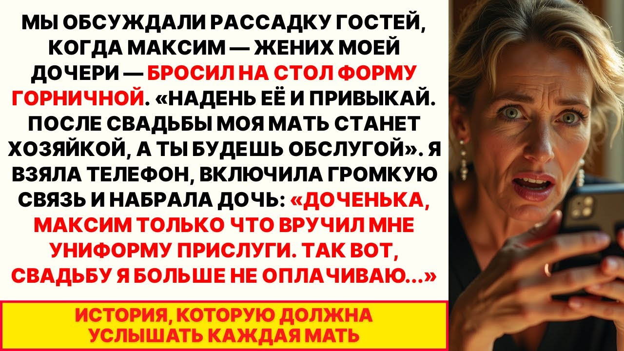 Жених дочери швырнул мне форму горничной: «БУДЕШЬ ПРИСЛУГОЙ!» Один звонок решил всё