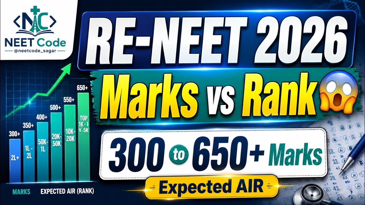 RE-NEET 2026 Marks vs Rank Prediction | 300 to 650 Marks Expected AIR