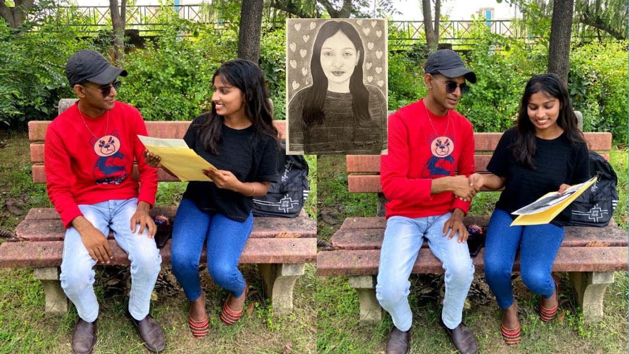 Drawing prank cute girl 😍#drawingprank #trendingvideo #art #viralvideo #livesketch 
