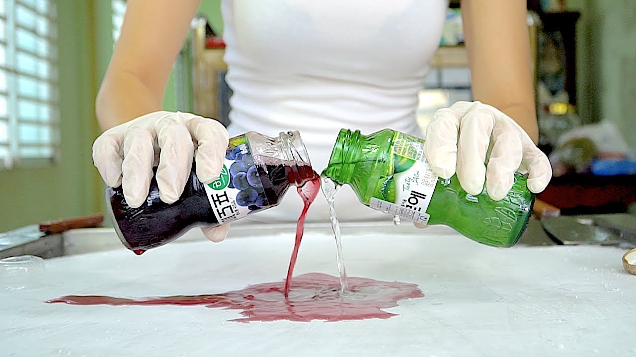 GRAPE JUICE & ALOE VERA JUICE - ICE CREAM ROLLS