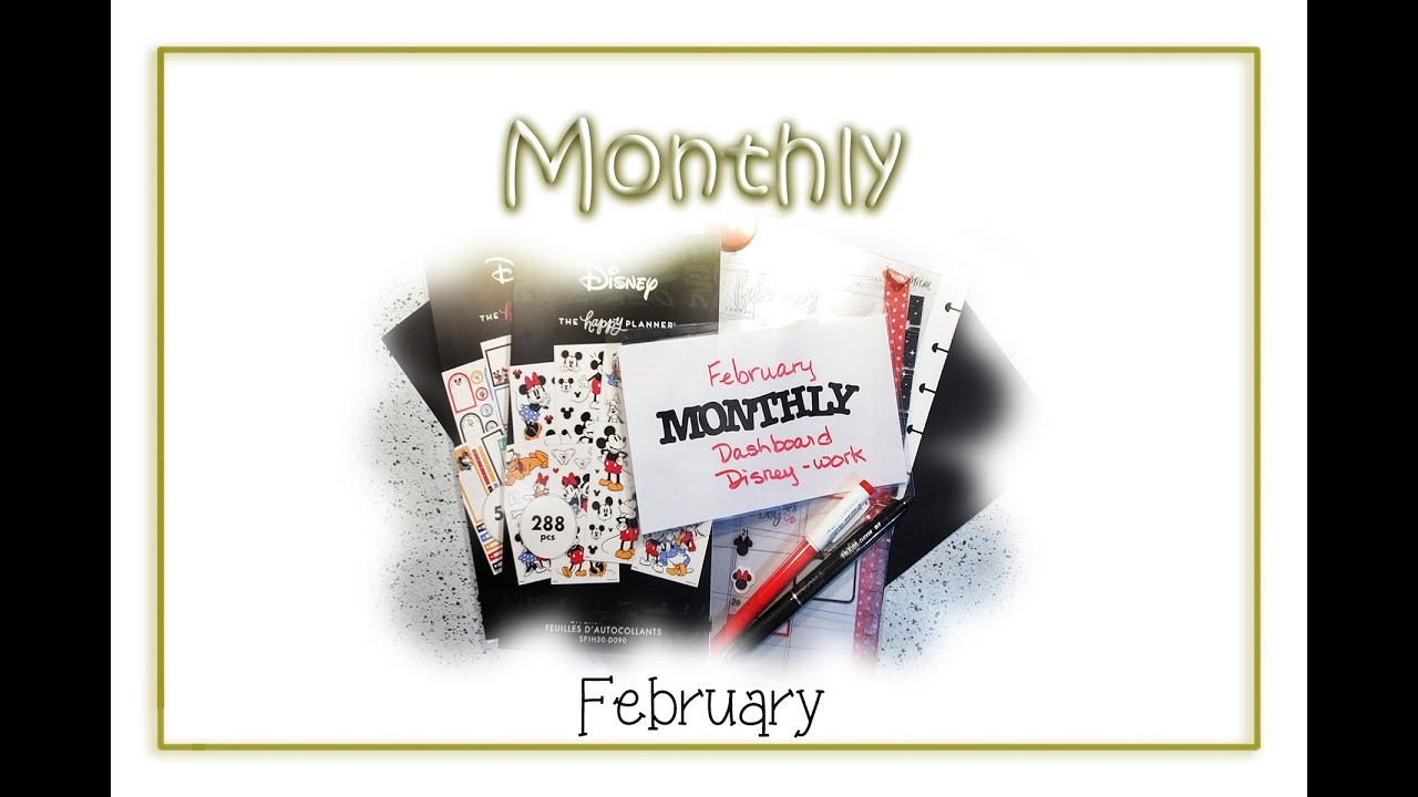 Happy Planner ll 2022 February Monthly ll Dashboard Disney theme #PWM