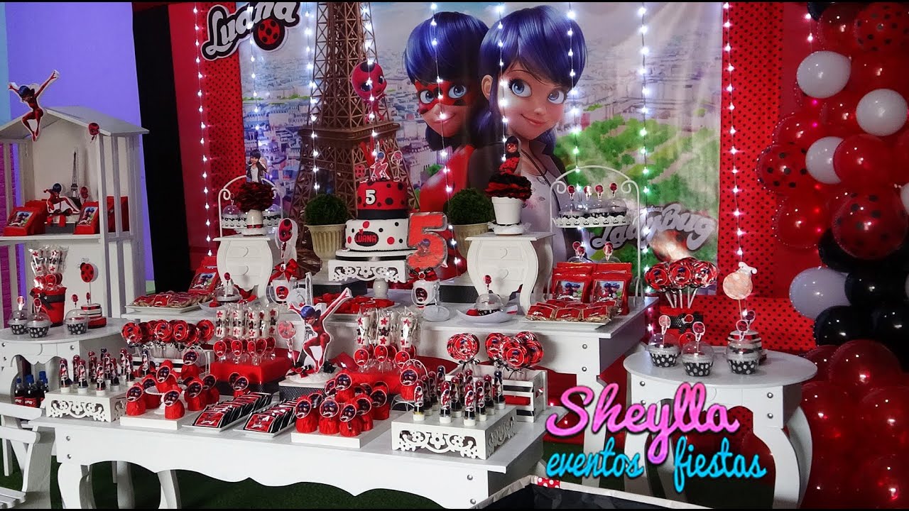 Ladybug, Decoración de fiesta de cumpleaños, torta y bocaditos, candy, personalizados