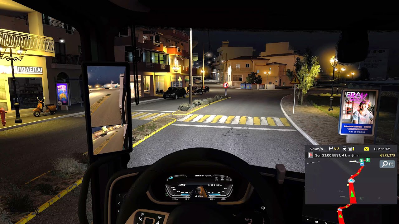 Euro Truck Simulator 2 . Heraklion - Mitilini . Distance : 745 km . Greece DLC .