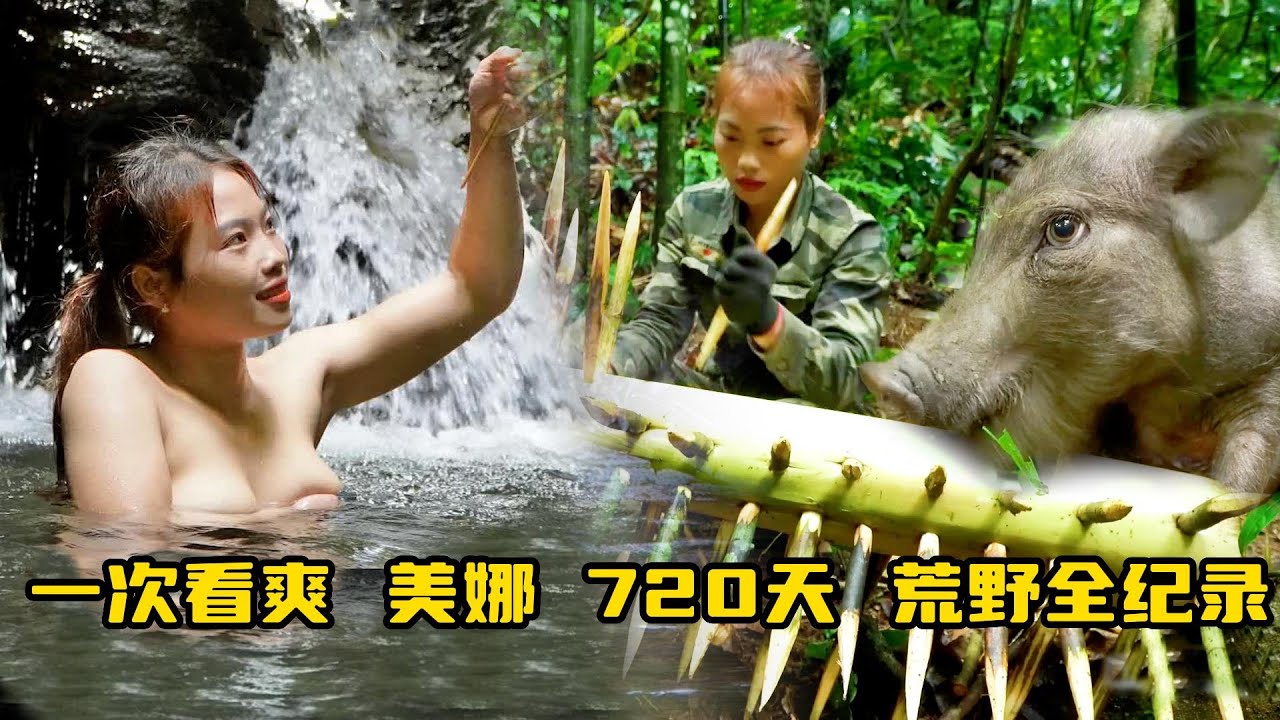 極品美女安娜720天獨自荒野生存，一次看爽，100斤超級大野豬，極品大鱷魚，超大的豪豬和火雞，開荒種地，馴養野豬，建設荒野家園，看得過癮！