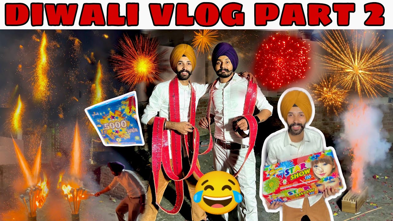 DIWALI WITH FRIENDS PART.2😂|| Amritsar Di Diwali🔥|| SKY SHOT,Rockets,5000 wala crackers🤟