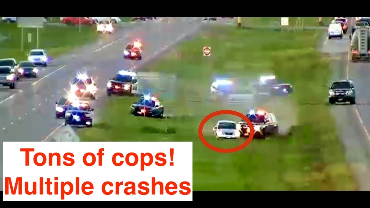 Massive police chase of fugitive caught on camera