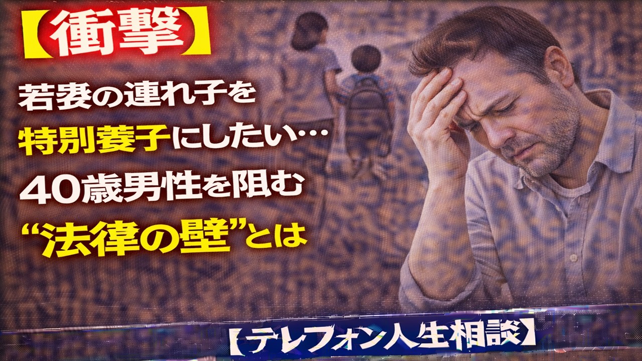 【衝撃】若妻の連れ子を特別養子にしたい…40歳男性を阻む“法律の壁”とは [テレフォン人生相談 ]