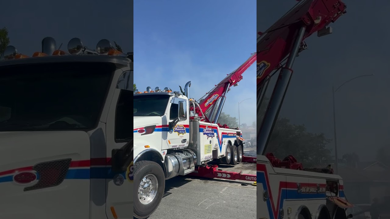 CNG Garbage Truck Fire due to batteries being improperly disposed! #towlife #millerindustries ￼