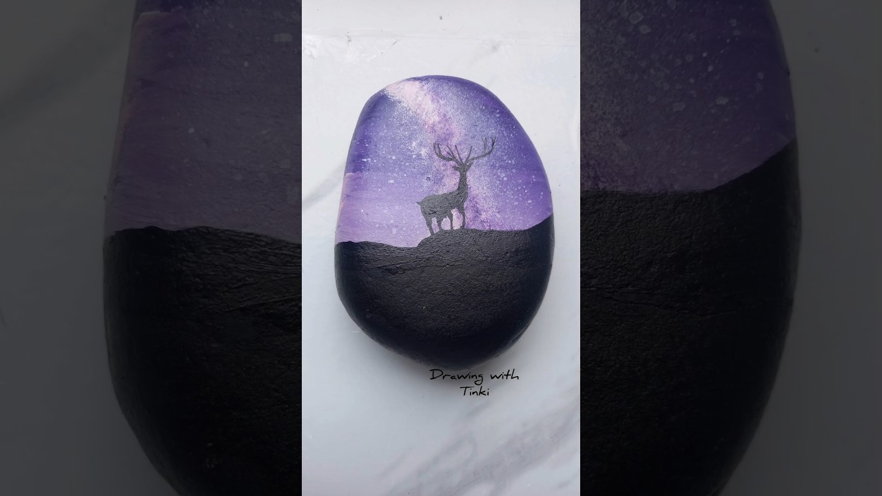 Purple landscape with Moonlight 💜🖤#stone #art #moon #shorts #ytshorts #mountain #galaxy #dear