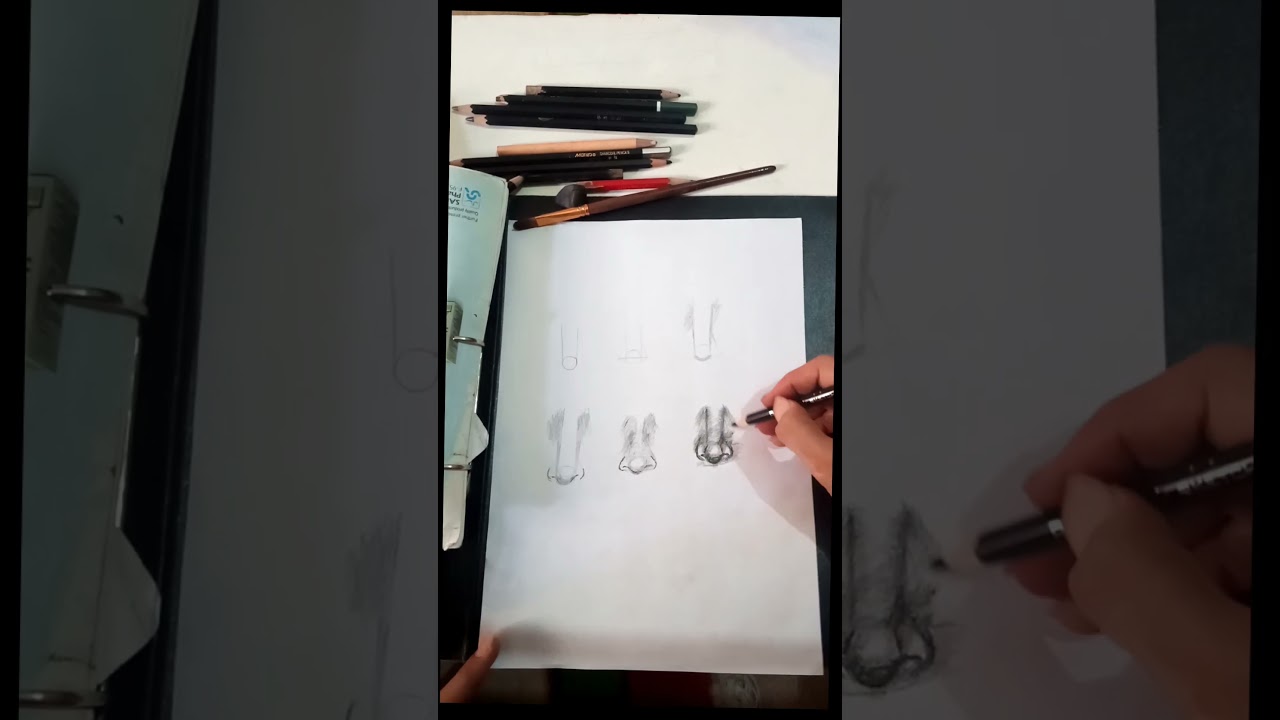 How draw a nose step by step 